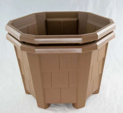 2 x Maceta de entrenamiento de bonsái de plástico hexagonal japonés/jardín 10"x 10"x 7" Foto 1 de 4