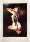 Vintage Olivia De Berardinis Bettie Page Signed Pin-Up “Cat And mouse” 488/500