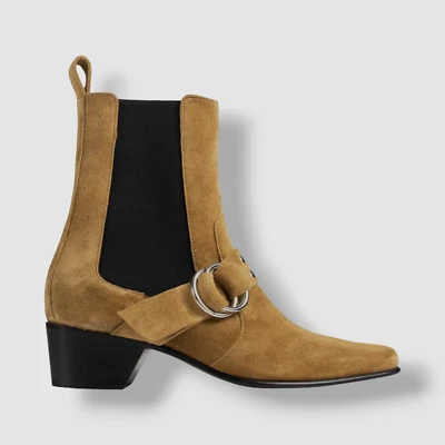 $995 Pierre Hardy Para Mujer Beige Roxy Rider Gamuza Chelsea Bota Zapatos Talla 38.5 Foto 1 de 4