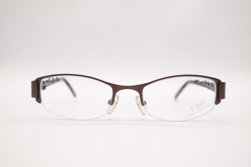 L Art By AMA 1983 002 Titan Bronze Silver Black Half Rim Glasses Eyeglasses New