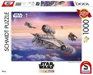 THOMAS KINKADE DISNEY STAR WARS IL MANDALORIANO LA ESCORT PUZZLE GAME (1000PZ) - Foto 1 di 2