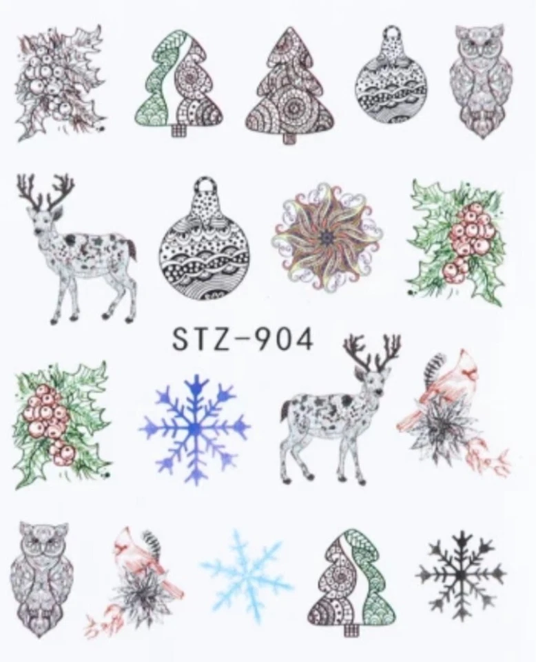 Nagelsticker Nagel Tattoos Winter Weihnachten Christmas Nail Art Design Sticker  - Bild 1 von 1