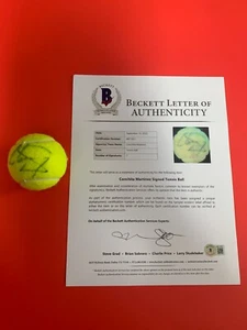 Bola Slazenger Conchita Martinez Wimbledon firmada automática Beckett certificado de autenticidad BAS LOA - Imagen 1 de 4