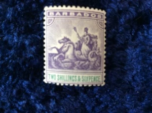 Barbados 2/6 Violet & Green - Watermark Crown C/A - Mint SG 115 Catalogue £150 - Picture 1 of 2