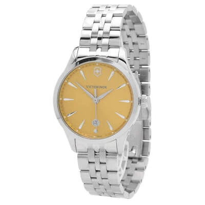Victorinox 瑞士军队女士手表联盟 SS 手镯香槟表盘 241829 — 第 1/3 张图片