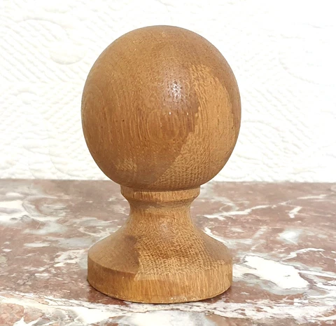 Wood finial French antique wooden post topper - Furniture Architectural salvage Cover