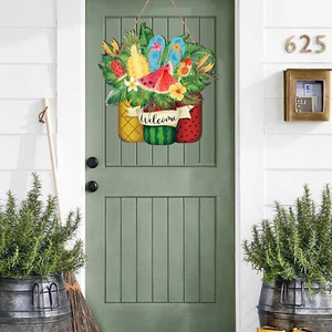 Door Welcome Sign Watermelon Wide Application Summer Farmhouse Home Sign Wooden - Picture 1 of 10