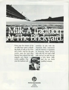 1986 American Dairy Association Print Ad--Brickyard Milk Tradition - Picture 1 of 1