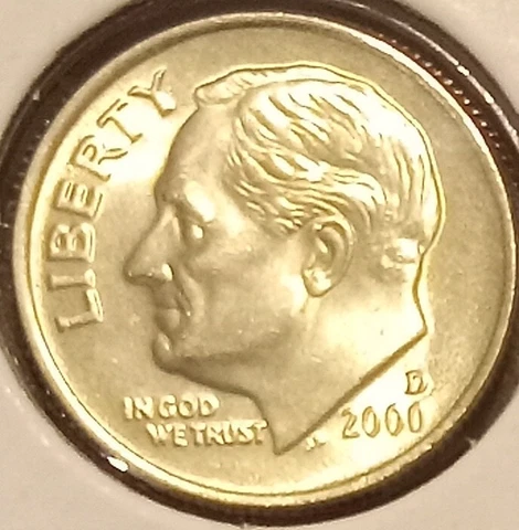 2000 D Roosevelt Dime BU Uncirculated Full Bands! Free Shipping! Cover