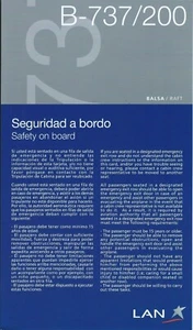 Safety Card - LAN - B737 200 - Balsa Raft (S4334) - Bild 1 von 1