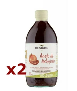 2X DE NIGRIS ACETO DI MELOGRANO BIOLOGICO 500ml NATURALMENTE RICCO DI POLIFENOLI - Imagen 1 de 3