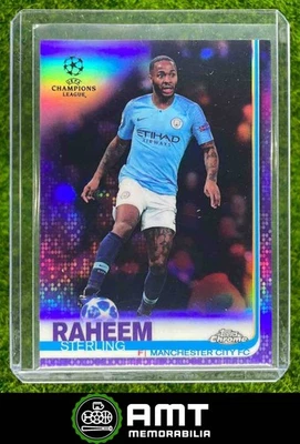 2018 Topps Chrome UEFA Champions League Raheem Sterling Purple 220/250 Man City - Image 1 of 3
