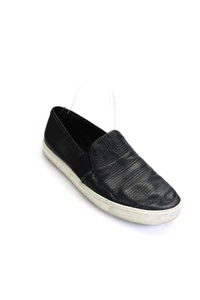 Vince Womens Blair Perforated Leather Slip On Sneakers Black Size 40 9 - Picture 1 of 5