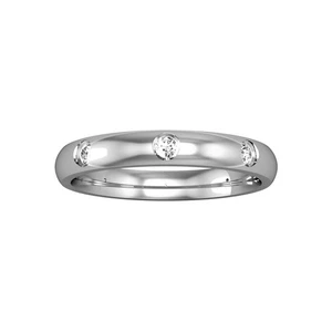 9ct White Gold Jewelco London Diamond - 3mm Court-Shaped Set Wedding Ring - Picture 1 of 3