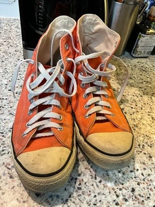 USA VINTAGE ORANGE CONVERSE CHUCK TAYLOR GRÖSSE 10,5 HERREN HOHE SNEAKER BLUE LABEL - Bild 1 von 10