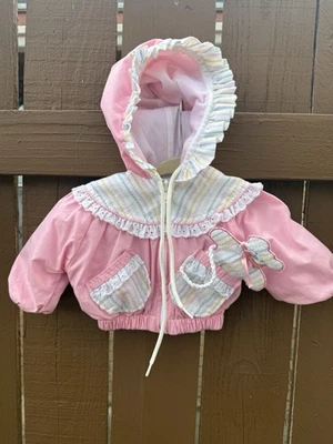 Chaqueta de Colección Tiny Tots Bebé Niña Oso Rosa Talla 3-6 M Color Pastel Rayas Foto 1 de 4