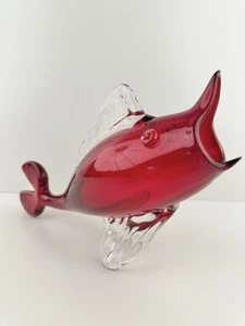 Vintage MCM Rainbow Glass Co. 11” Hand Blown Glass Marlin Fish - Picture 1 of 6