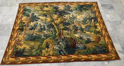 Vintage French Tapestry Jungle Vie Tapestry Home Decor Pictorial Tapestry 5x6 ft - Image 1 of 4