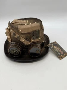 Unisex Gothic Steampunk Zylinder Hut mit Brille Ausrüstung groß ComicCon DragonCon viktorianisch - Bild 1 von 7