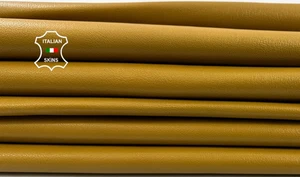 MUSTARD ROUGH Thick Italian Goatskin Leather hides 2 skins 9+sqf 1.1mm #C5837 - Picture 1 of 7