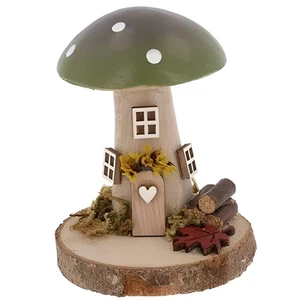 Rustikales Volkskunst Pilzhaus - Zauberhaftes Miniatur Waldhaus - Bild 1 von 1