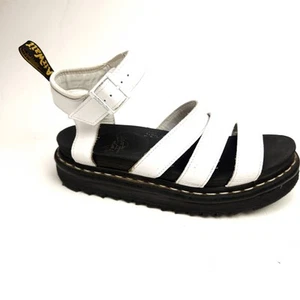 Doc Dr Martens Blaire Women's Size 9 Platform White Leather Sandals - Picture 1 of 8