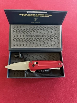 Benchmade Lowden Phoenix Red Aluminum Scales M390 Steel Brand New Manual Flipper - Image 1 of 4
