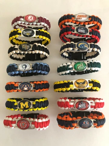 College Football Team * Paracord Survival Bracelets Sports Bracelet NCAA Team 9' Cover