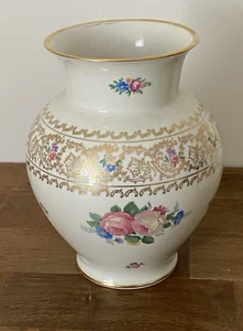 Vintage Thomas Ivory Bavaria Porzellan Vase Rose & Antik Gold Akzente auf Creme - Bild 1 von 10