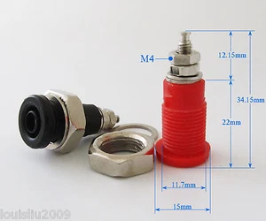 6pcs High-voltage Terminal Hex Screw Binding Post 4mm Banana Jack Female Sockets - Picture 1 of 4