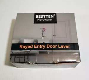 BESTTEN Satin Nickel Keyed Different Heavy Duty Entry Door Lever NEW - Picture 1 of 2