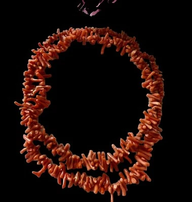 Antique Coast Nigerian Coral Beads Red Stone Orange Tone - Image 1 of 4