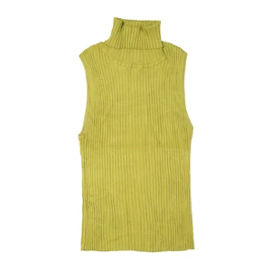 APOSTROPHE Vest Green Tight Knit Viscose Roll Neck Sleeveless Womens XL - Picture 1 of 6