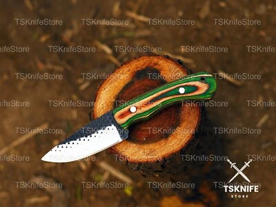 Hand-Forged Camping Knife Carbon Steel, Ergonomic Ash Handle, With Leather Cover - Image 1 of 4