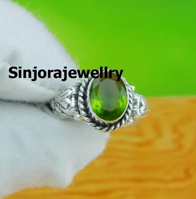 Peridot Gemstone 925 sterling silver handmade Gift Ring US size 5 to 10 - Image 1 of 4