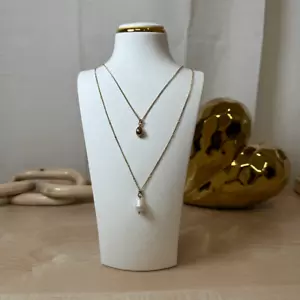 PREMIER DESIGNS Goldtone Double Long Pearl Pendant Necklace - Picture 1 of 5
