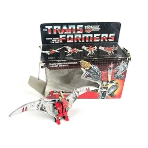 Vintage Transformers Swoop Dinobot Original Box Card Intact Bombadier 80s Gen 1 - Picture 1 of 12