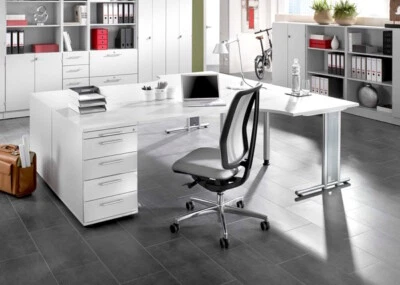 Doppelarbeitsplatz N25 Winkelschreibtisch Standcontainer Bürotisch Schreibtisch - Bild 1 von 4