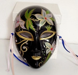 Small Decorative Ceramic Black Face Mask by Lis - Picture 1 of 8