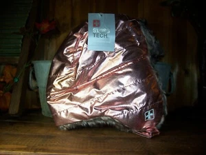 SWISS TECH GIRLS WATER RESISTANT TRAPPER HAT ONE SIZE METALLIC PINK FUR LINED  - Picture 1 of 2