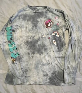 Buc-ee's Unisex "Kinda Day" Langarm Tie Dyed Tee Gr. Medium M Biber Blumen - Bild 1 von 5