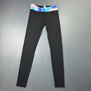 Ivivva Girls Leggings 14 Black Colorful Waistband Worn Fair - Picture 1 of 12