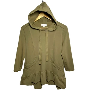 Sudadera con Capucha Buda Neón Volantes Dobladillo Mezcla de Algodón Bordes Crudos Para Mujer Talla S - Imagen 1 de 15