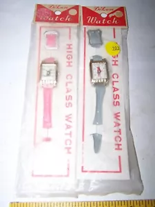 Vintage Lot of 2 NOS 1950's High Class DeLuxe Toy Watch - Picture 1 of 8