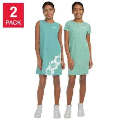 Paquete de 2 vestidos elásticos verdes Hurley para niñas talla XS 5/6 NUEVO CON ETIQUETAS Foto 1 de 4