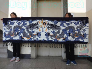 Folk Handmade Decor Wall Hanging Batik Tapestry - Dragon(Chinese Loong) 80x230cm