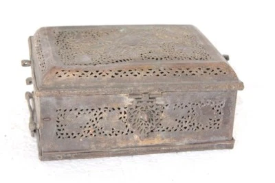 Caja Dan Pan Metal Blanco Latón Años 1900 Antigua De Colección Rara Antigua Coleccionable Foto 1 de 4