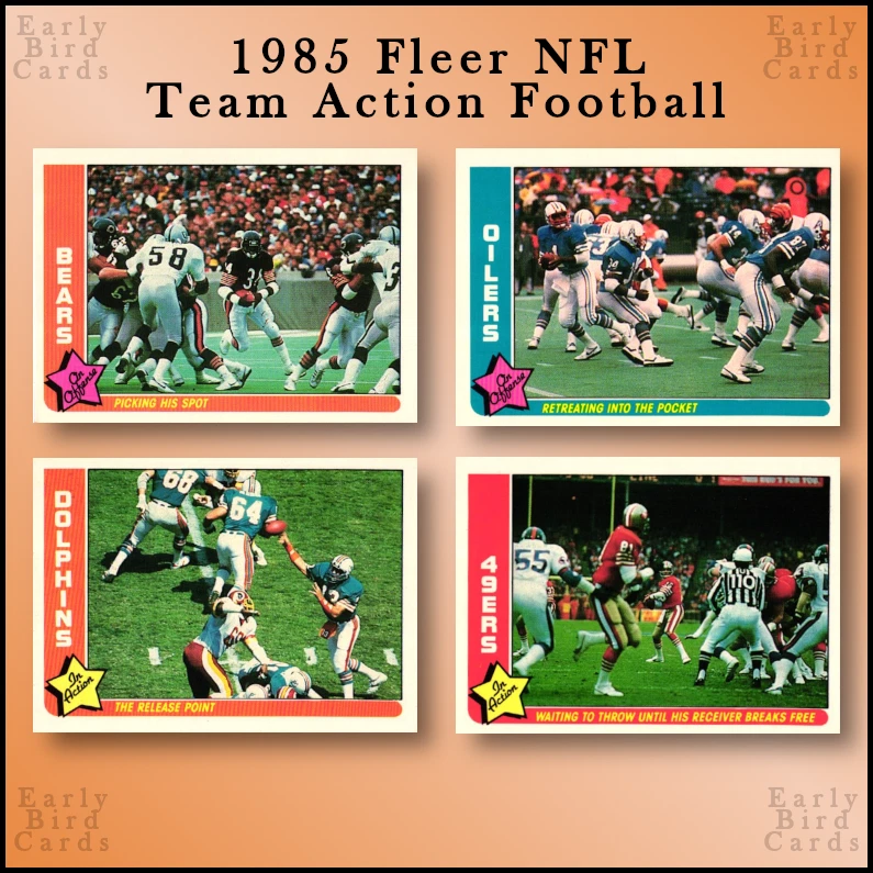 1985 Fleer NFL Team Action Football (1-88) / Pick Your Cards / Buy4+ Save40% - Image 1 of 1