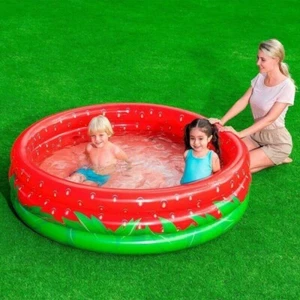 Bestway Large 3 Ring Strawberry Kids Baby Pets Pool Inflatable Paddling Pool - Picture 1 of 4