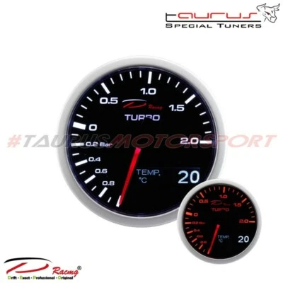 DEPO RACING Manometro Pressione Turbo -1+2 bar 4 in 1 DEPO 60mm Temperatura Olio Voltmetro